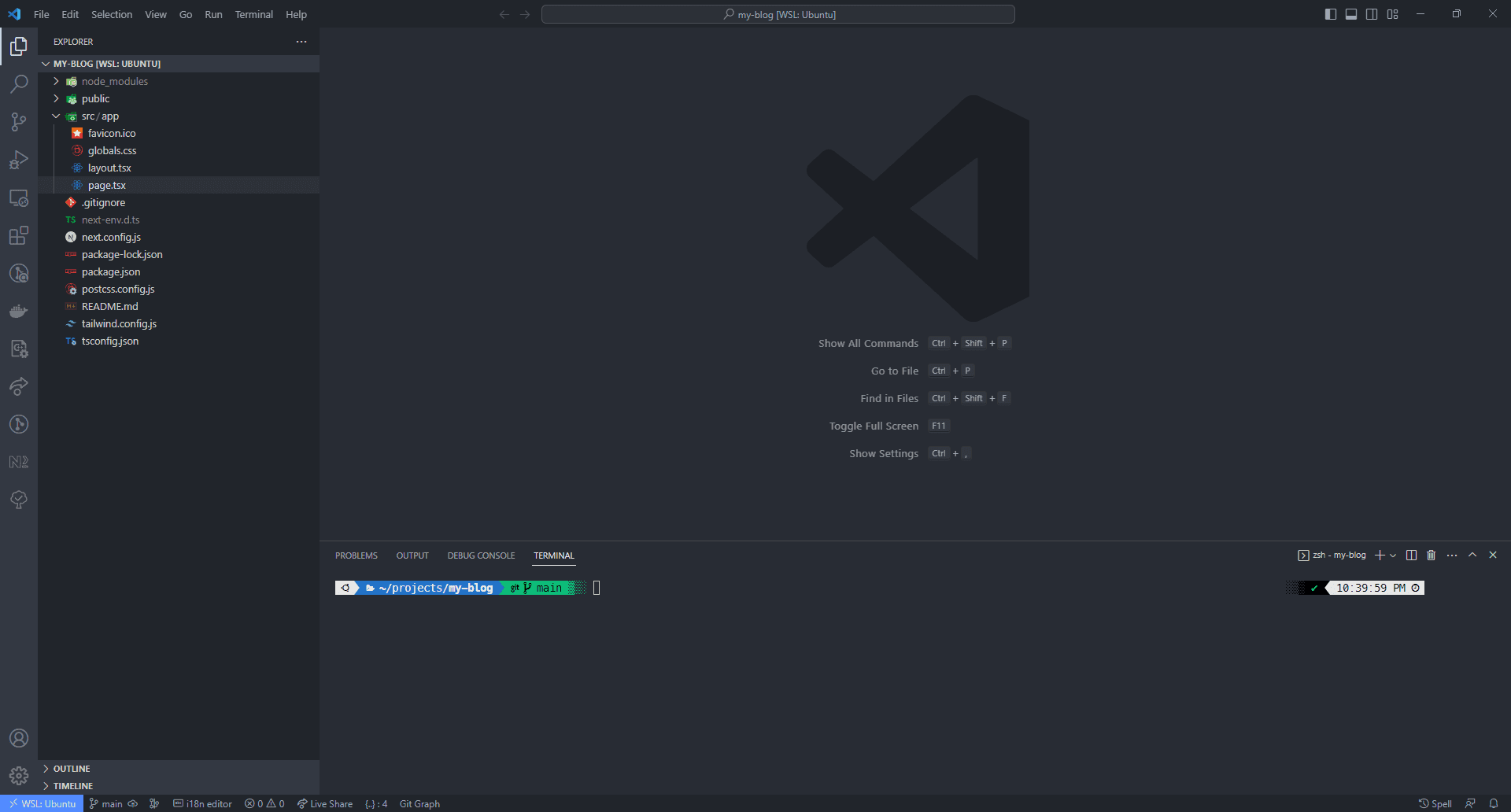 vscode after setup